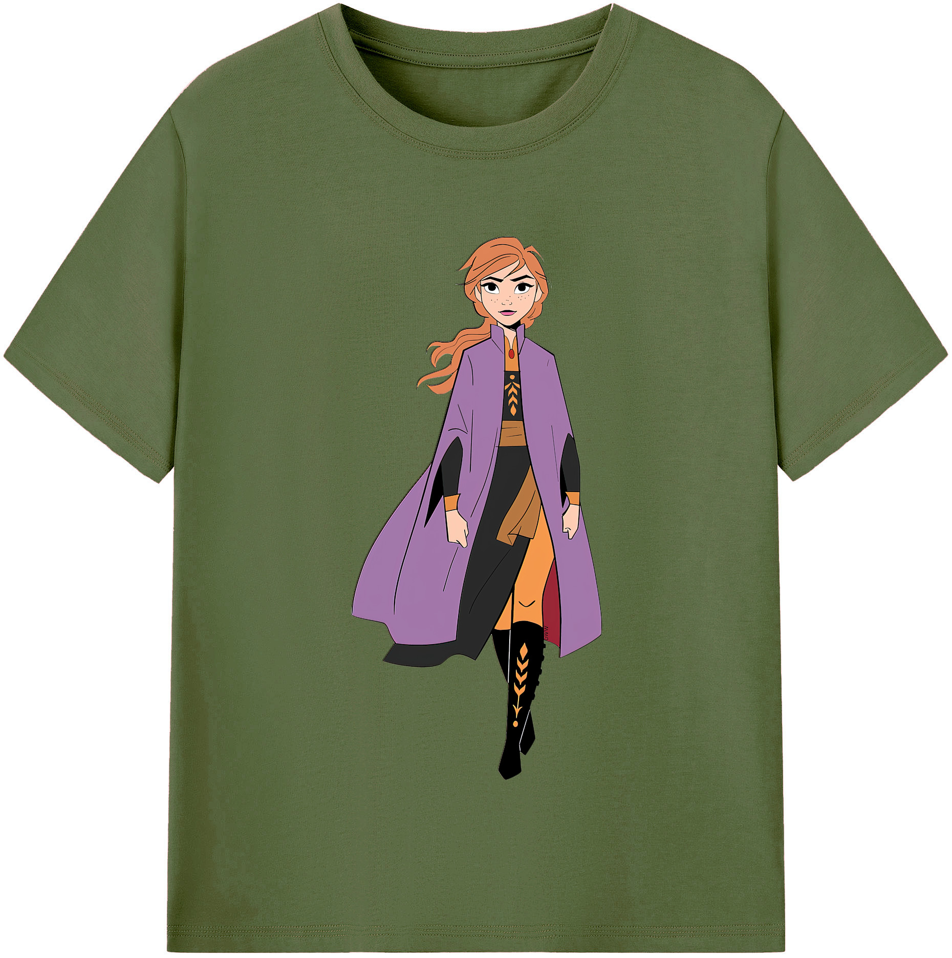 （画像用） アナと雪の女王 アンナ エルサ Frozen Anna Elsa 綿100％半袖Tシャツ（フロントプリント）